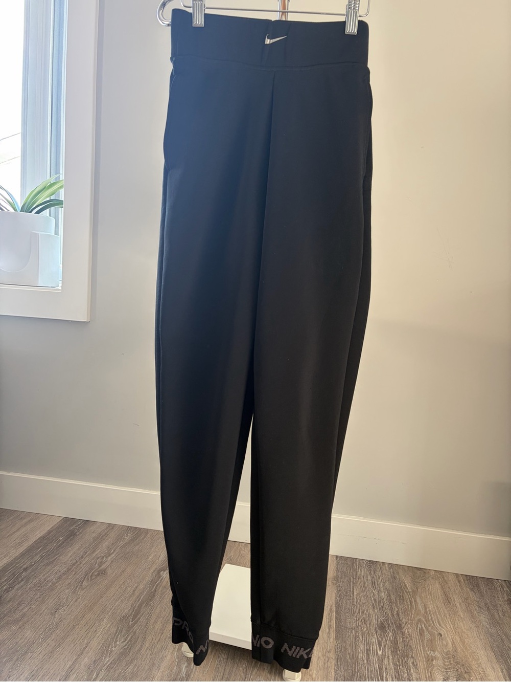 Nike Black Athletic Jogger Pants with Subtle Logo in Front